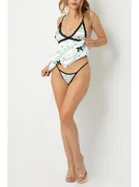 SHE Saten Midi Siyah Dantel Kenarlı Fantezi Gecelik SHE 1327