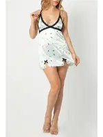 Saten Midi Siyah Dantel Kenarlı Fantezi Gecelik SHE 1327 Beyaz farklı açı