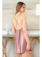 Saten Pudra Dantel İşlemeli Gecelik Miss Laris 2084 Pudra detay görünüm