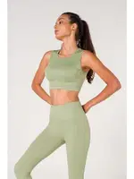 Kalın Askılı Seamless Fitilli Spor Sütyeni FormActive 1510 Yeşil farklı açı