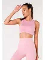 Kalın Askılı Seamless Fitilli Spor Sütyeni FormActive 1510 Pembe görsel 5