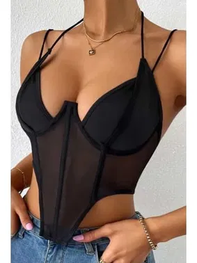 SHE Balenli İnce Askılı Erotik Kadın Body SHE 2003