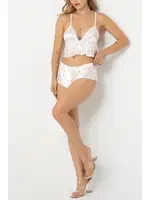 Sırt Çapraz Askılı Erotik Kadın Şort Takım SHE 2027 Beyaz görsel 4