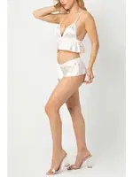 Sırt Çapraz Askılı Erotik Kadın Şort Takım SHE 2027 Beyaz görsel 7
