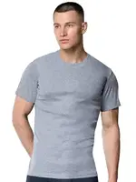 Sıfır Yaka Kısa Kollu Erkek Atlet 6lı Gümüş 4008 - 6 Adet Gri