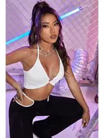 Şık Kalp Aksesuarlı Crop Büstiyer T-shirt Merry See AN1008 Beyaz Beyaz görsel 5