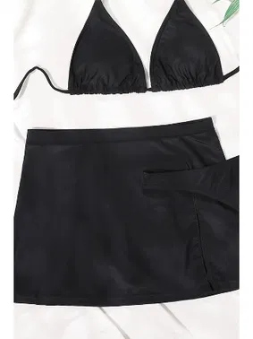 Angelsin Şık Yırtmaçlı Deniz Eteği Etek Angelsin MS 43928-Siyah - Alternatif Görünüm