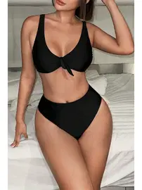 Angelsin Şık Yüksek Bel Bikini Altı Angelsin MS 40978 Siyah