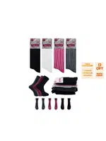 Pamuklu Desenli Soket Kadın Çorap 12'li Şirin 0640-3 - 12 ADET Asorti