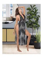 Sırt Dekolteli Yanları açık Fantazi Gecelik İzabel 2018 Siyah