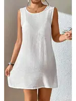 Sırt Dekolteli Yırtmaçlı Pareo Plaj Elbisesi Angelsin MS4381 Beyaz Beyaz görsel 5