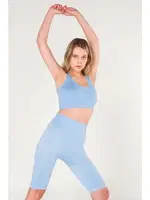 Sırtı Çapraz Askılı Dikişsiz Sporcu Sütyeni FormActive 1610 Mavi görsel 4