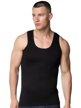 Gümüş Siyah 6lı Erkek Renkli Penye Atlet Gümüş 4003 - 6 Adet