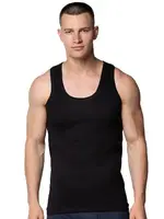 Siyah 6lı Erkek Renkli Penye Atlet Gümüş 4003 - 6 Adet Siyah detay görünüm