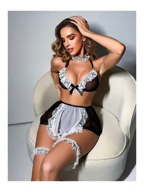 For Dreams Siyah Bacak Bantlı Hizmetçi Kadın Kostüm For Dreams 8617 - Alternatif Görünüm