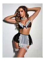 Siyah Bacak Bantlı Hizmetçi Kadın Kostüm For Dreams 8617 farklı açı