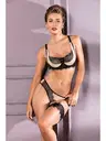 Siyah Balenli Kapsız Toparlayıcı Sütyen Slip Külot Ve Bacak Bandı Takım Gallipoli MGP31871