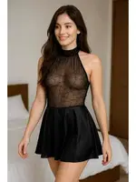 Arkadan Bağlamalı Dantelli Saten Fantazi Gecelik Venlisa 2304 Görsel