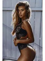 Siyah Dantel Kenarlı Transparan Seksi Sütyen Takım SHE 2031 Siyah görsel 5