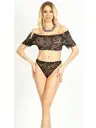 Siyah Dantel Seksi Kadın Büstiyer Takım Loomerie 811