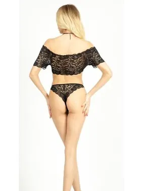 Loomerie Siyah Dantel Seksi Kadın Büstiyer Takım Loomerie 811 - Alternatif Görünüm