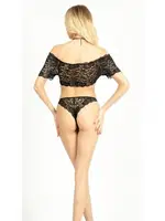 Siyah Dantel Seksi Kadın Büstiyer Takım Loomerie 811 Siyah detay görünüm