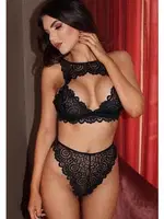 Siyah Dantelli Fantezi Kadın Sütyen Takım SHE 2105 Siyah görsel 4