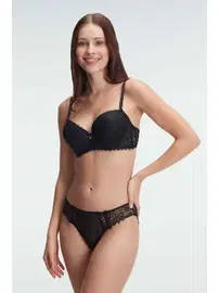 Anıl Siyah Dantelli Sütyen Slip Takım Anıl 4838