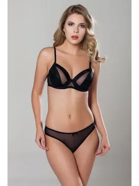 Moonlight Siyah Dolgusuz Transparan Sütyen Külot Takım Moonlight 2140