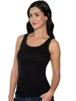 Siyah Geniş Askılı Kalpli Jakarlı Kadın Atlet Gümüş 3081 - 6 Adet Siyah