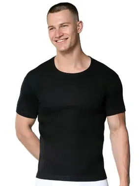 Gümüş Siyah Kısa Kollu Pamuklu Erkek Atlet Fanila Gümüş 4050