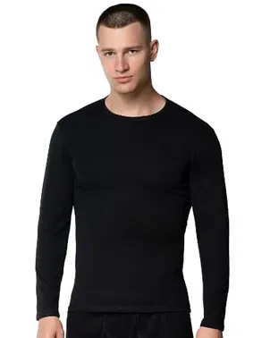 Gümüş Siyah Likralı Uzun Kollu Erkek Fanila Atlet Gümüş 4022