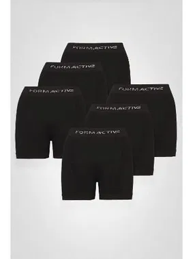 FormActive Siyah Microfiber Likralı Sentetik Yapili Erkek Boxer 6li Set FormActive 4400