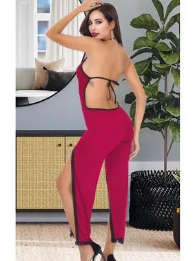 İzabel Siyah Önden Yırtmaçlı Fantazi Gecelik Tulum İzabel 502 - Alternatif Görünüm