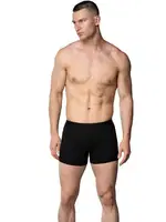 Siyah Pamuklu Likralı Erkek Boxer Gümüş 4018 Siyah farklı açı