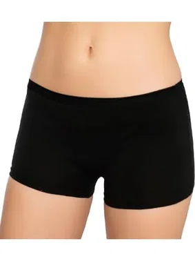 Gümüş Siyah Pamuklu Likralı Kadın Boxer Külot Gümüş 3016 - 6 Adet