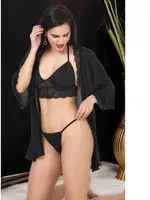 Siyah Sabahlıklı Tanga Sütyen Takım İzabel TS-0903 Siyah detay görünüm