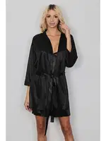 Siyah Saten Sabahlık SHE 2037 Siyah görsel 5