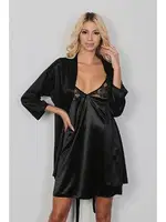 Siyah Saten Sabahlık SHE 2037 Siyah