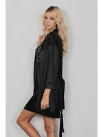 Siyah Saten Sabahlık SHE 2037 Siyah görsel 7