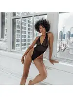 Siyah Şerit Transparan Seksi Kadın Body SHE 2020 Siyah görsel 9