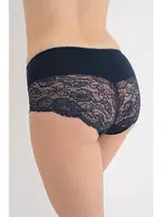 Geniş Dantelli Yüksek Bel Kadın Külot G-Box 908 Siyah detay görünüm