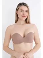 Straplez Balensiz Destekli Sutyen NBB 30025 Vizon