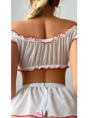 Lily Bianca Straplez Tül Etekli Hemşire Kostümü Lily Bianca LB-164 - Alternatif Görünüm