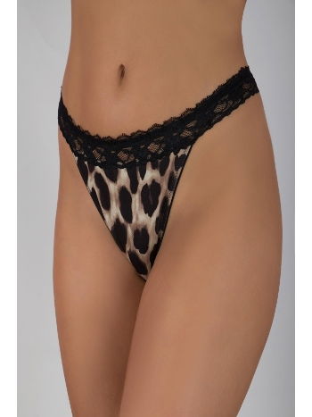 Dantel Lastikli Leopar Kadın String G-Box 917