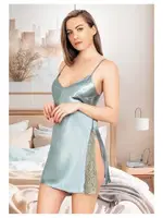 Su Yeşili Saten Kadın Dekolteli Gecelik Miss Laris 2089