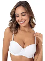 Straplez Düz Askılı Kadın Sütyen Godewo 4015 Beyaz farklı açı