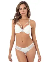 Dantelli İpli B Cup Sütyen Takım Kadın Godewo 2040 Ekru