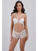 Dantelli Balenli Destekli Kadı Sütyen Takım Büşra 220 Ekru detay görünüm