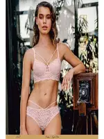 Dantelli İp Dekolteli Kadın Sütyen Külot Takım Büşra 352 Pudra